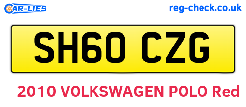 SH60CZG are the vehicle registration plates.