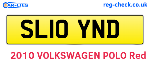 SL10YND are the vehicle registration plates.