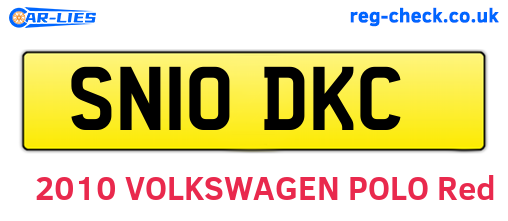 SN10DKC are the vehicle registration plates.