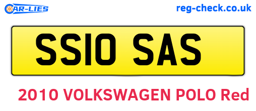 SS10SAS are the vehicle registration plates.