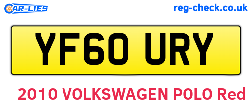 YF60URY are the vehicle registration plates.