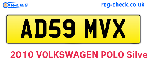 AD59MVX are the vehicle registration plates.