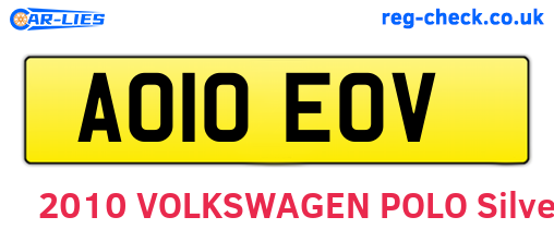 AO10EOV are the vehicle registration plates.