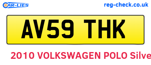 AV59THK are the vehicle registration plates.