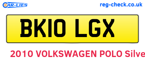 BK10LGX are the vehicle registration plates.
