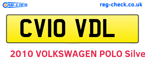 CV10VDL are the vehicle registration plates.