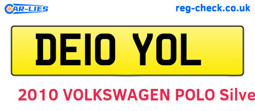 DE10YOL are the vehicle registration plates.