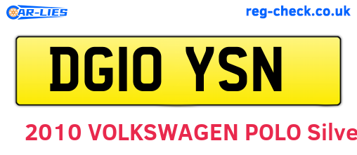 DG10YSN are the vehicle registration plates.