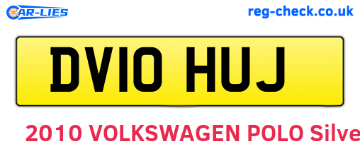DV10HUJ are the vehicle registration plates.