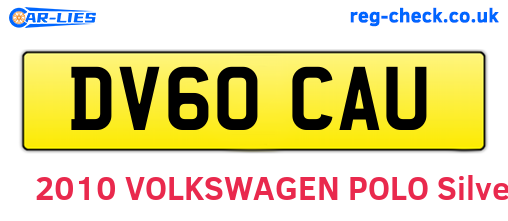 DV60CAU are the vehicle registration plates.
