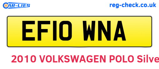 EF10WNA are the vehicle registration plates.