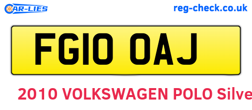 FG10OAJ are the vehicle registration plates.