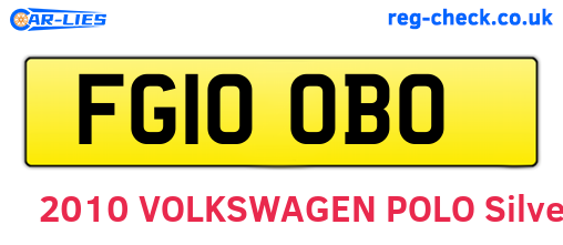 FG10OBO are the vehicle registration plates.