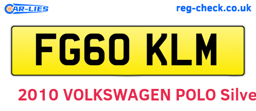 FG60KLM are the vehicle registration plates.