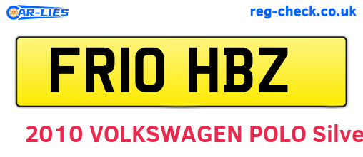 FR10HBZ are the vehicle registration plates.