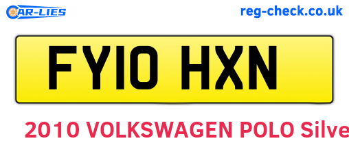 FY10HXN are the vehicle registration plates.