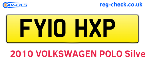 FY10HXP are the vehicle registration plates.