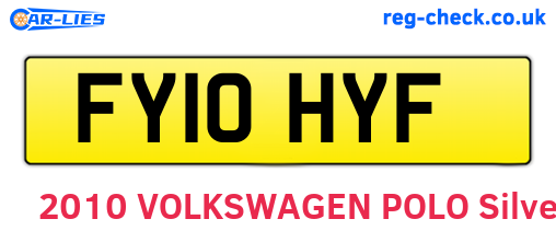 FY10HYF are the vehicle registration plates.