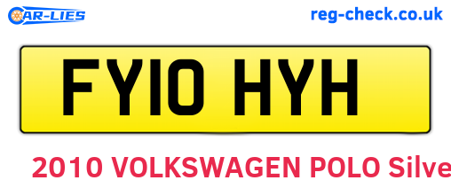 FY10HYH are the vehicle registration plates.
