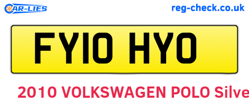 FY10HYO are the vehicle registration plates.