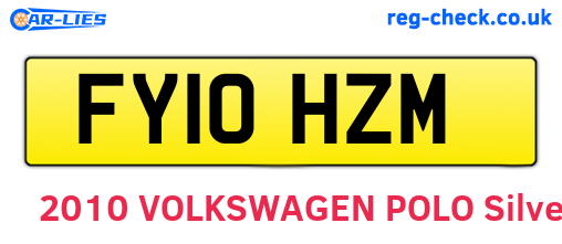 FY10HZM are the vehicle registration plates.