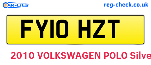 FY10HZT are the vehicle registration plates.