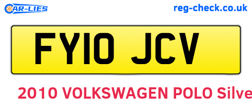 FY10JCV are the vehicle registration plates.
