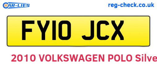 FY10JCX are the vehicle registration plates.