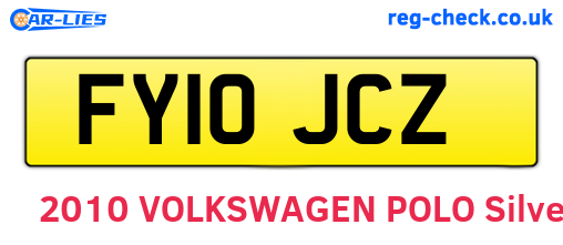 FY10JCZ are the vehicle registration plates.
