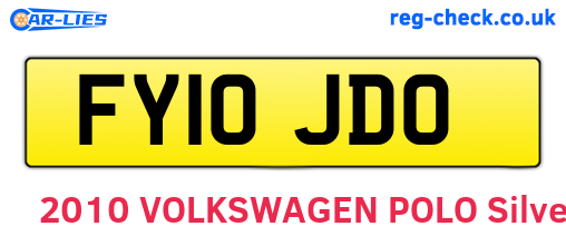 FY10JDO are the vehicle registration plates.