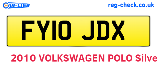 FY10JDX are the vehicle registration plates.