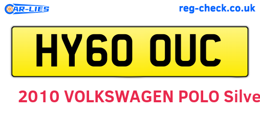 HY60OUC are the vehicle registration plates.