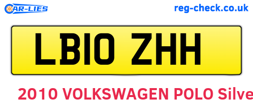 LB10ZHH are the vehicle registration plates.