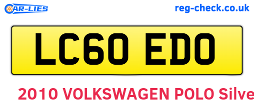 LC60EDO are the vehicle registration plates.