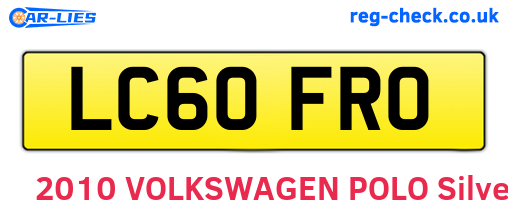 LC60FRO are the vehicle registration plates.