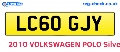 LC60GJY are the vehicle registration plates.