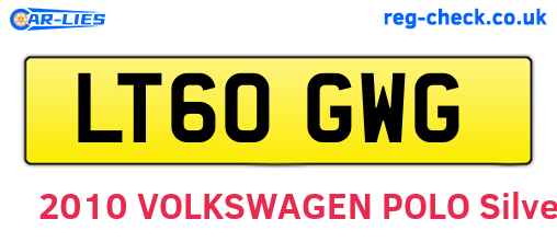 LT60GWG are the vehicle registration plates.