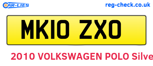 MK10ZXO are the vehicle registration plates.