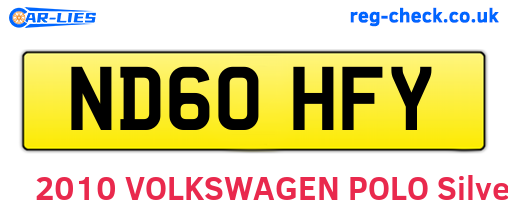 ND60HFY are the vehicle registration plates.