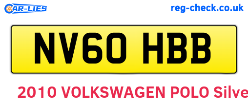 NV60HBB are the vehicle registration plates.