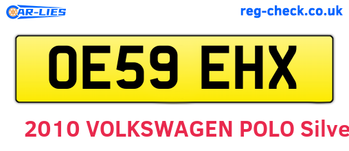 OE59EHX are the vehicle registration plates.