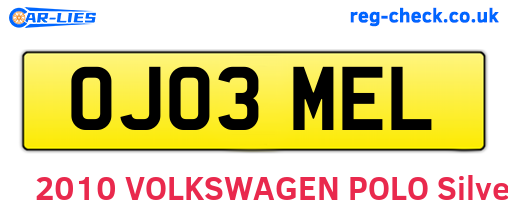 OJ03MEL are the vehicle registration plates.