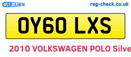 OY60LXS are the vehicle registration plates.