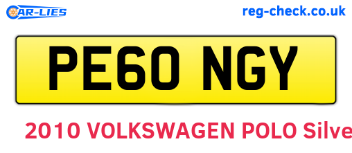 PE60NGY are the vehicle registration plates.