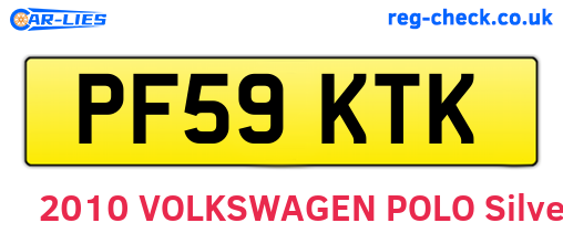 PF59KTK are the vehicle registration plates.