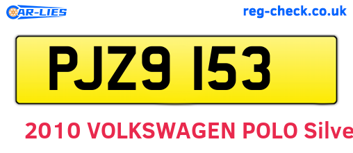 PJZ9153 are the vehicle registration plates.