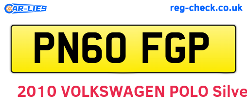 PN60FGP are the vehicle registration plates.