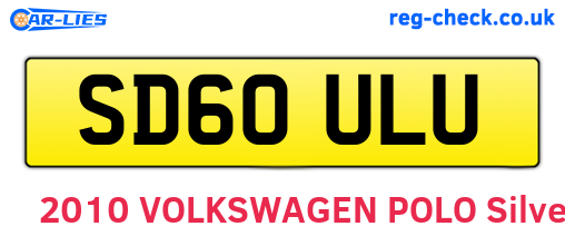 SD60ULU are the vehicle registration plates.