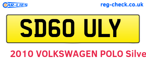 SD60ULY are the vehicle registration plates.