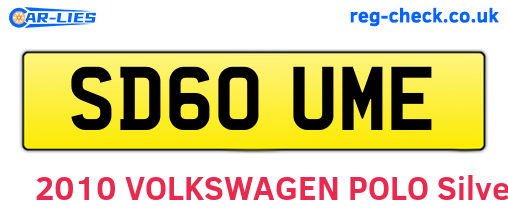 SD60UME are the vehicle registration plates.